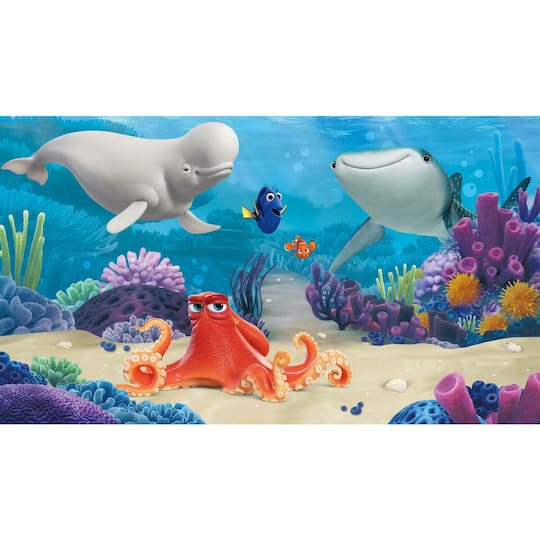 JL1384M 6 x 10.5 ft. Ultra-Strippable Finding Dory Chair Rail Prepasted Mural- Multi Color - Extra Large